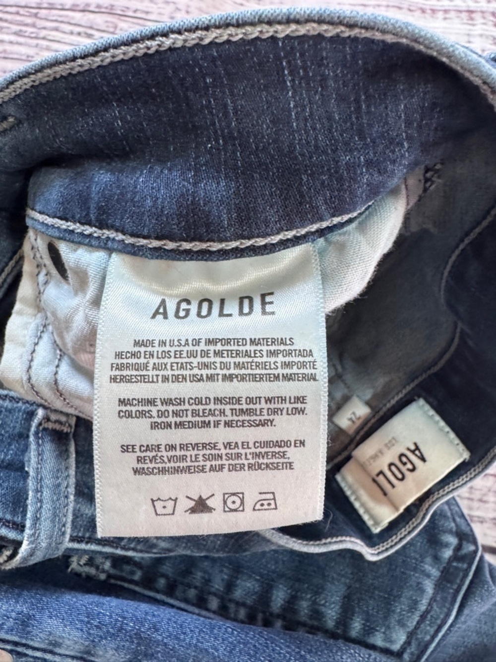 AGOLDE Sophie Crop Jeans Size 24 Medium Wash Raw Hem Stretch Denim - Picture 5 of 9